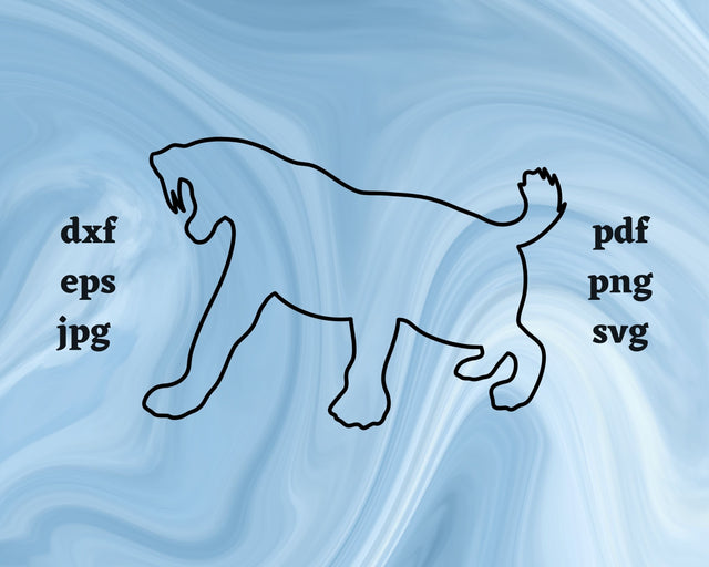 Sabretooth Tiger Outline SVG Cut File SVG Northern Light SVG 