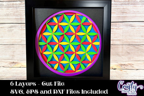 Sacred Geometry Svg Shadow Box, Flower Of Life Mandala SVG Crafty Mama Studios 