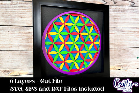 Sacred Geometry Svg Shadow Box, Flower Of Life Mandala SVG Crafty Mama Studios 