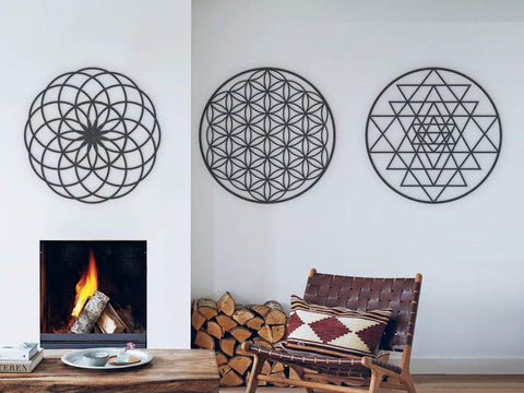 Sacred Geometry svg, Sri Yantra, flower of life, torus, boho svg, yoga svg, dxf files for plasma, cnc files for wood, glowforge files, vegan SVG CutLeafSvg 