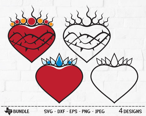 Sacred & Immaculate Heart Bundle | Religious SVG SVG Texas Southern Cuts 