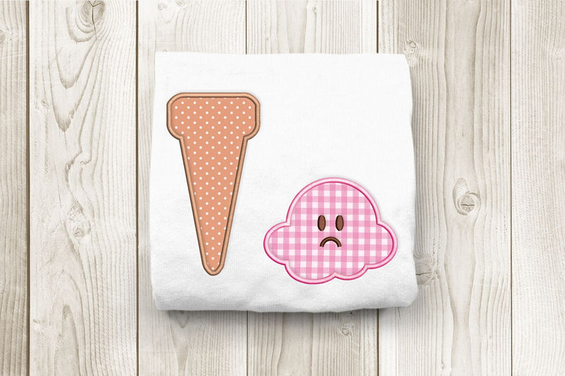 Sad Fallen Scoop of Ice Cream Applique Embroidery Embroidery/Applique DESIGNS Designed by Geeks 