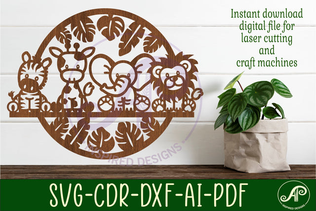 Safari animal wall art sign, SVG file. vector file SVG APInspireddesigns 