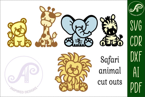 Safari animals two layer laser cut SVG files SVG APInspireddesigns 