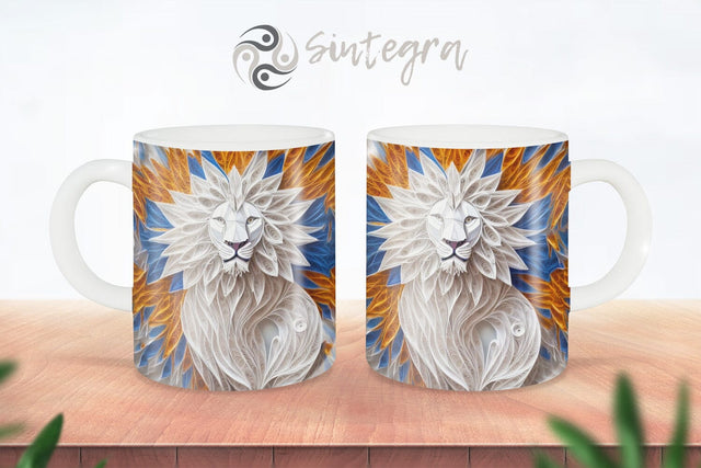 Safari Wild Lion Paper Quilling Mug Sublimation Free For Commercial Use Sublimation Sintegra 
