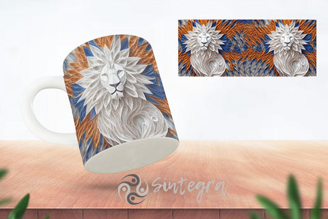 Safari Wild Lion Paper Quilling Mug Sublimation Free For Commercial Use Sublimation Sintegra 