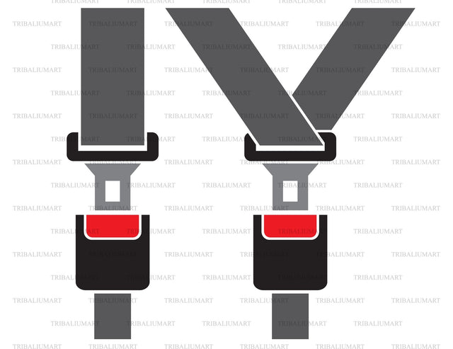 Safety auto seat belt SVG TribaliumArtSF 