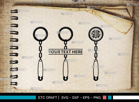 Safety Pin Monogram, Safety Pin Silhouette, Safety Pin SVG, Pin Svg, Open Safety Pin Svg, Closed Safety Pin Svg, SB00210 SVG ETC Craft 