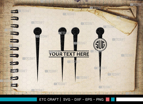 Safety Pin Monogram, Safety Pin Silhouette, Safety Pin SVG, Pin Svg, Open Safety Pin Svg, Closed Safety Pin Svg, SB00210 SVG ETC Craft 