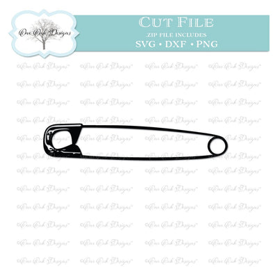 Safety Pin SVG DXF PNG Cut File SVG One Oak Designs 