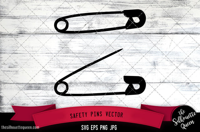 Safety Pins Silhouette Vector SVG SVG Loveleen Kaur 