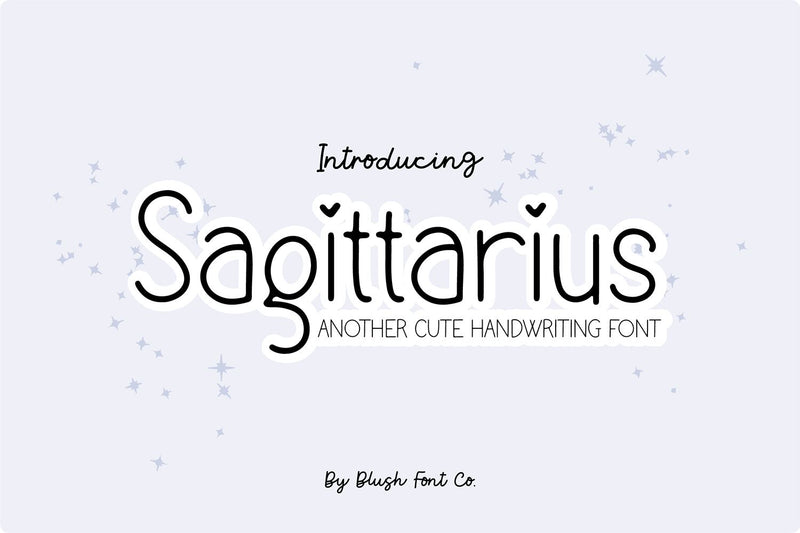 Sagittarius Cute Handwriting Font Font Blush Font Co. 