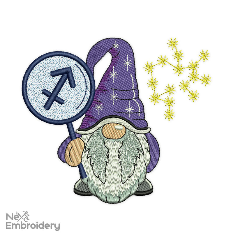 Sagittarius Gnome Embroidery Design Embroidery/Applique DESIGNS NextEmbroidery 