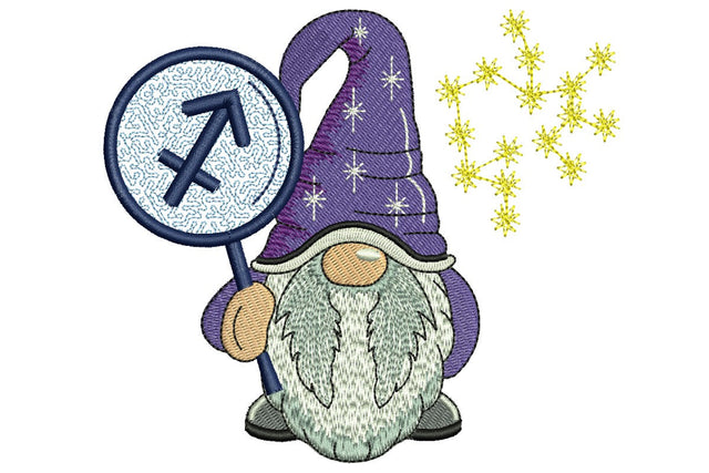 Sagittarius Gnome Embroidery Design, Zodiac Horoscope Embroidery designs, Machine Embroidery File Embroidery/Applique DESIGNS NextEmbroidery 