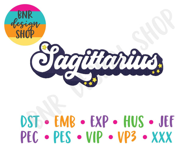 Sagittarius Machine Embroidery Design, Horoscope Embroidery Embroidery/Applique DESIGNS BNRDesignShop 