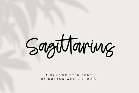 Sagittarius, Messy Handwriting Font Cotton White Studio 