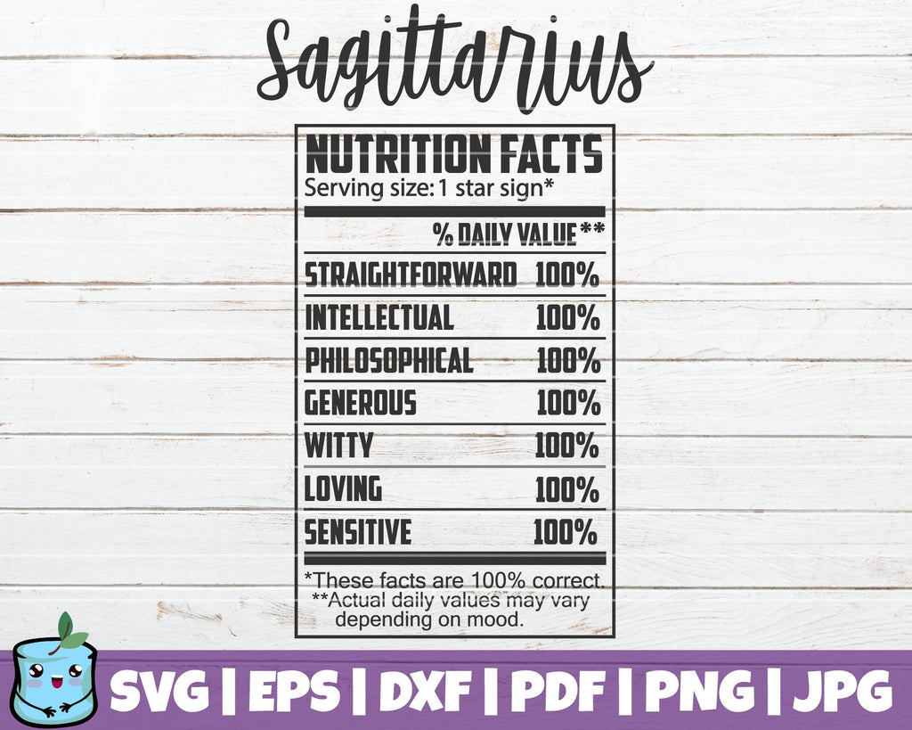 Sagittarius Nutrition Facts - So Fontsy