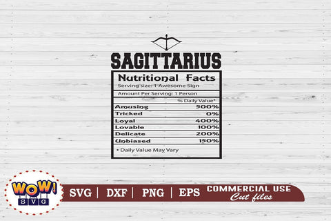 Sagittarius Nutritional Facts Svg , Zodiac sign svg, Nutrition, Zodiac svg SVG Wowsvgstudio 