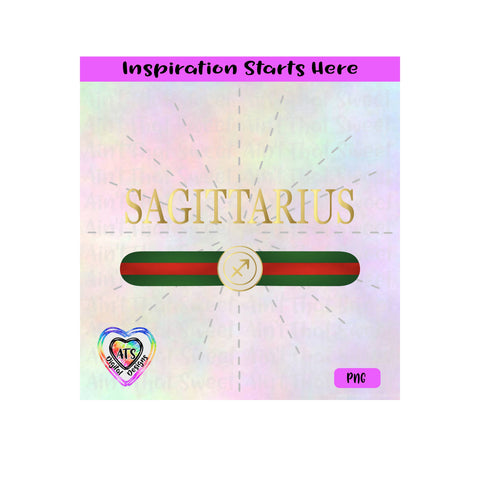Sagittarius | Red Green Stripes | Horoscope | Astrology Symbol | November 22-December 21 - Transparent PNG SVG DXF - Silhouette, Cricut, ScanNCut SVG Aint That Sweet 