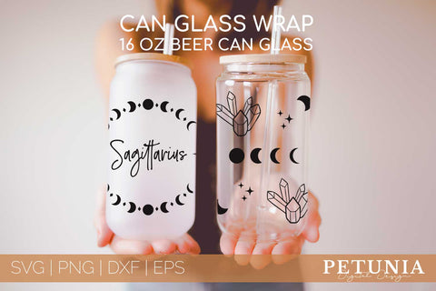 Sagittarius Zodiac Can Glass Wrap SVG | Beer Can Glass Wrap SVG Petunia Digital Design 