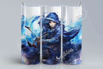 Sagittarius Zodiac tumbler wrap sublimation PNG, Astrology Sign, Constellations, 20oz Skinny Tumbler Sublimation Design, Watercolor, Digital Sublimation Syre Digital Creations 