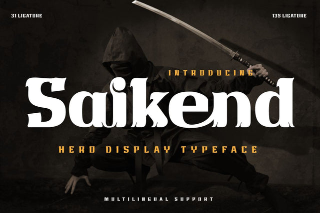 Saikend | Display Hero Font Font twinletter 