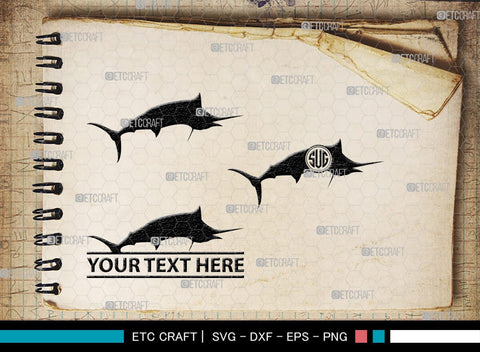 Sail Fish Monogram, Sail Fish Silhouette, Sail Fish SVG, Blue Marlin Svg, Marlin Svg, Swordfish Svg, Sea Fish Svg, SB00312 SVG ETC Craft 