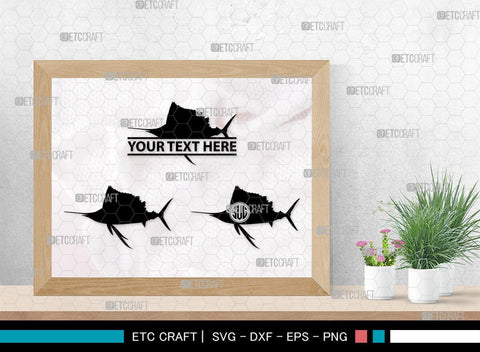 Sail Fish Monogram, Sail Fish Silhouette, Sail Fish SVG, Blue Marlin Svg, Marlin Svg, Swordfish Svg, Sea Fish Svg, SB00312 SVG ETC Craft 