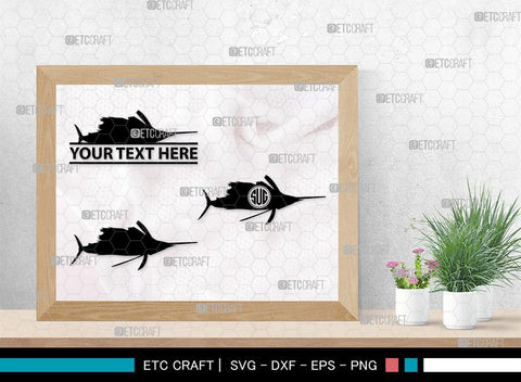 Sail Fish Monogram, Sail Fish Silhouette, Sail Fish SVG, Blue Marlin Svg, Marlin Svg, Swordfish Svg, Sea Fish Svg, SB00312 SVG ETC Craft 