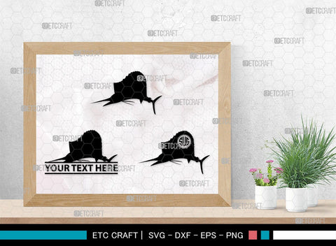 Sail Fish Monogram, Sail Fish Silhouette, Sail Fish SVG, Blue Marlin Svg, Marlin Svg, Swordfish Svg, Sea Fish Svg, SB00312 SVG ETC Craft 