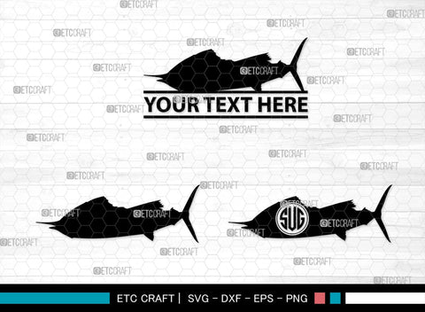 Sail Fish Monogram, Sail Fish Silhouette, Sail Fish SVG, Blue Marlin Svg, Marlin Svg, Swordfish Svg, Sea Fish Svg, SB00312 SVG ETC Craft 