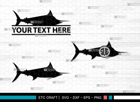 Sail Fish Monogram, Sail Fish Silhouette, Sail Fish SVG, Blue Marlin Svg, Marlin Svg, Swordfish Svg, Sea Fish Svg, SB00312 SVG ETC Craft 