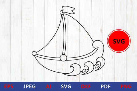 Sailboat svg sailing vessel icon boat dxf ship cut file SVG Zoya Miller 