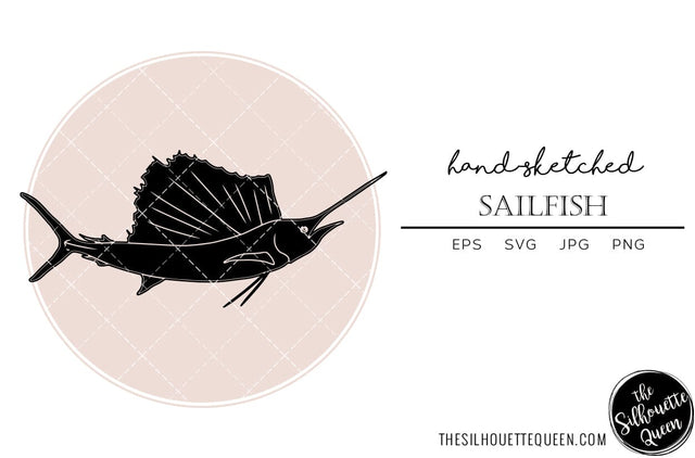 Sailfish Hand sketched, hand drawn vector clipart SVG Loveleen Kaur 