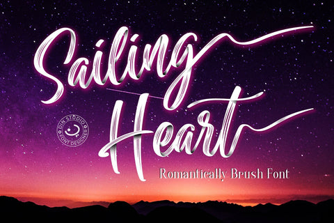 Sailing Heart Script Font Din Studio 