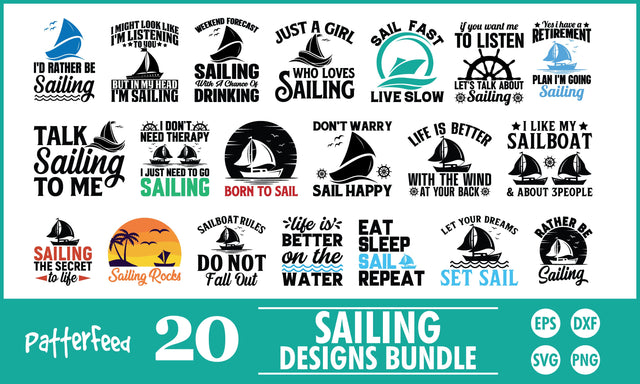 Sailing SVG Designs Bundle SVG PatternFeed8 