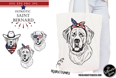 Saint Bernard Dog Patriotic Cut files and Sublimation SVG Loveleen Kaur 