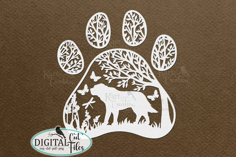 Saint Bernard Paw round sign svg dxf pdf cut out file SVG kartcreationii 
