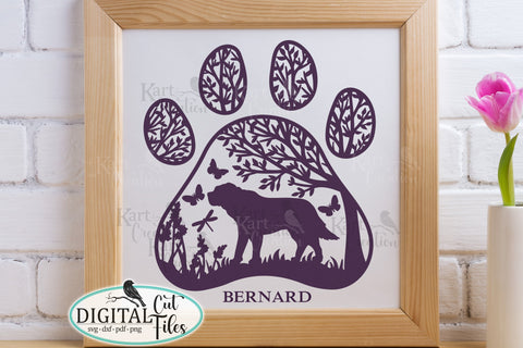Saint Bernard Paw round sign svg dxf pdf cut out file SVG kartcreationii 
