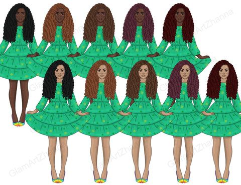 Saint Patrick's Day Clipart | Girl Illustration Bundle SVG GlamArtZhanna 