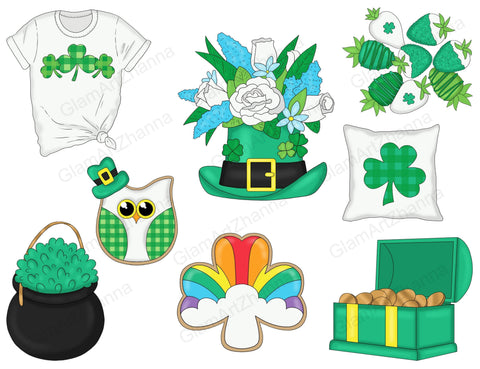 Saint Patrick's Day Clipart | Irish Illustration SVG GlamArtZhanna 