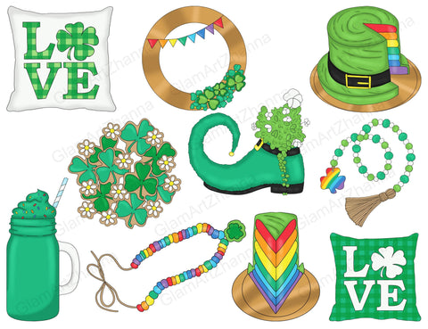 Saint Patrick's Day Clipart | Irish Illustration SVG GlamArtZhanna 