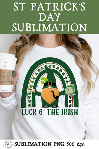 Saint Patrick’s Day Gnome Sublimation | Luck O’ The Irish Sublimation Madison Mae Designs 