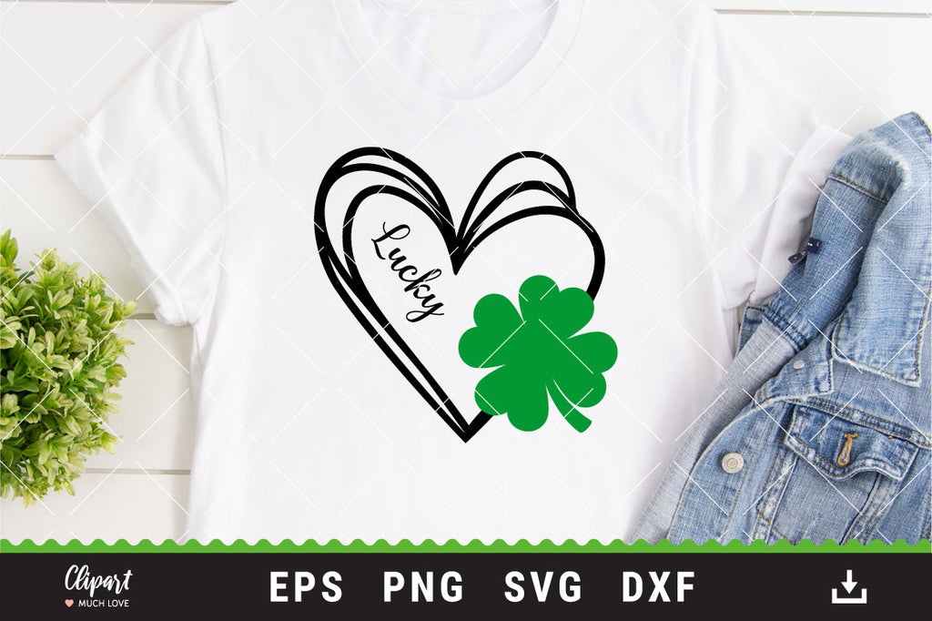 Saint Patrick's Day Heart SVG, PNG DXF, Cricut, Silhouette, etc - So Fontsy