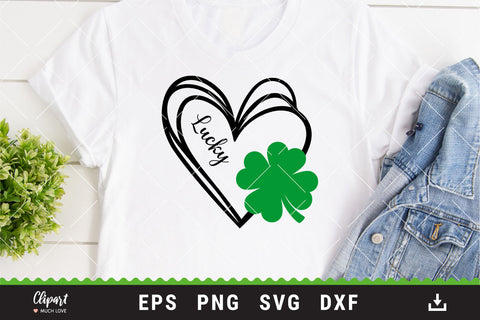 Saint Patrick's Day Heart SVG, PNG DXF, Cricut, Silhouette, etc SVG ClipartMuchLove 
