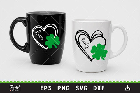 Saint Patrick's Day Heart SVG, PNG DXF, Cricut, Silhouette, etc SVG ClipartMuchLove 