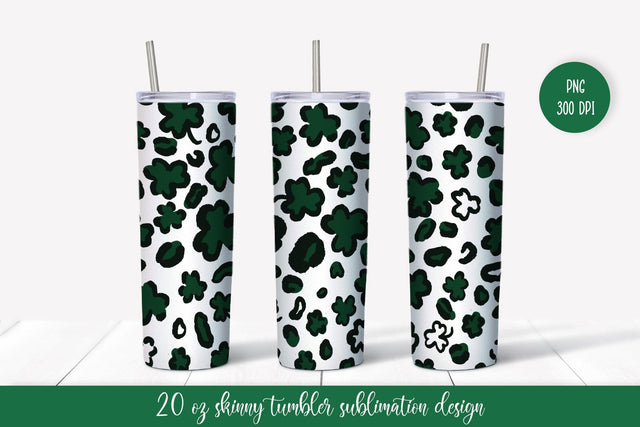 Saint Patricks Day Leopard Print Tumbler Wrap Sublimation Sublimation LaBelezoka 
