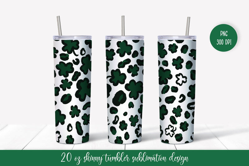 Saint Patricks Day Leopard Print Tumbler Wrap Sublimation Sublimation LaBelezoka 
