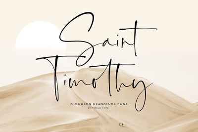 Saint Timothy - Modern Signature font Font Timur type 