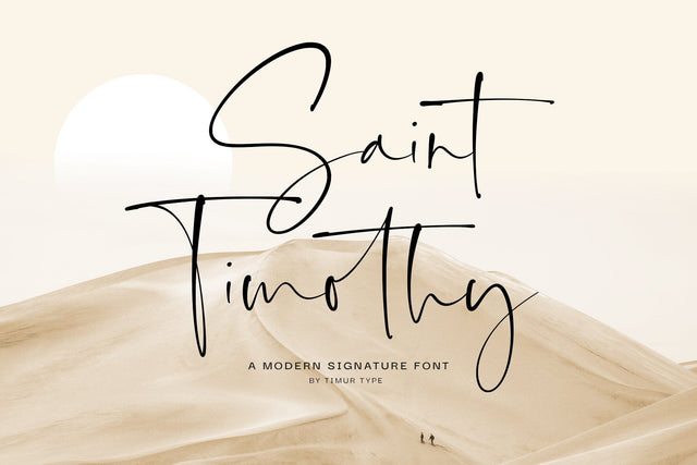 Saint Timothy - Modern Signature font Font Timur type 